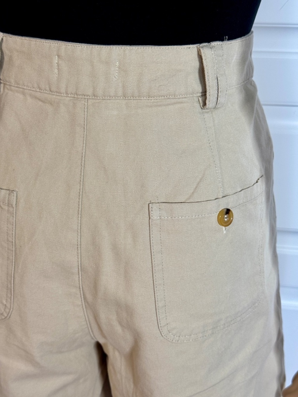 HIGH WAIST DENIM KHAKI CHINO SHORTS - NWOT - Picture 10 of 17
